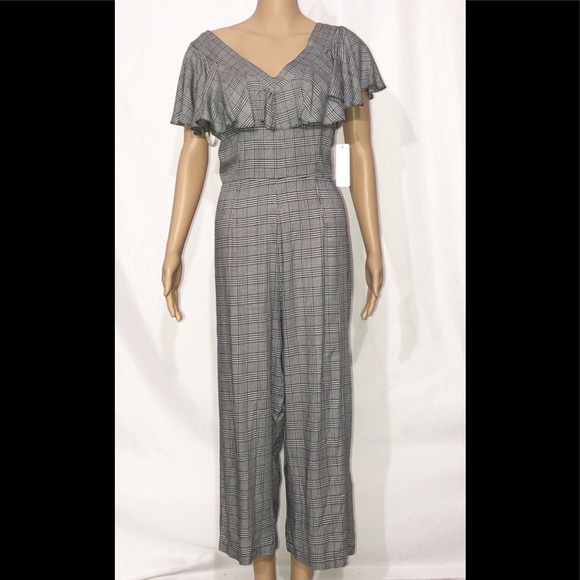 Laundry - Glen-Check Ruffle-trimmed culotte jumper - Picture 3 of 4